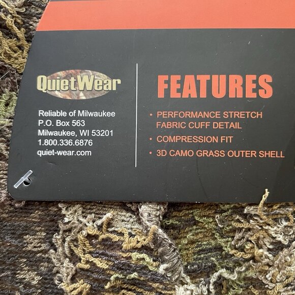 QuietWear 3D Camo Grass Neck Warmer Hunting Reversible One Size OS - Picture 6 of 7